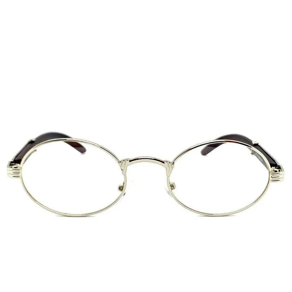 Luxury Narrow Rimless Wire Frame Oval Unisex Trendy Retro Vintage 90's Frameless